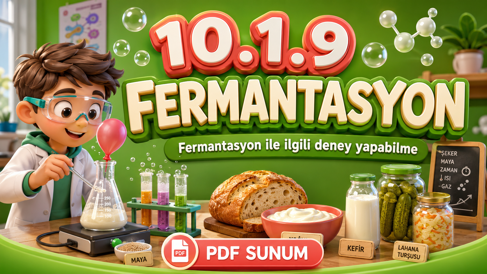 BİY.10.1.9. Fermantasyon ile ilgili deney yapabilme - PDF Konu Anlatımı kapak görseli