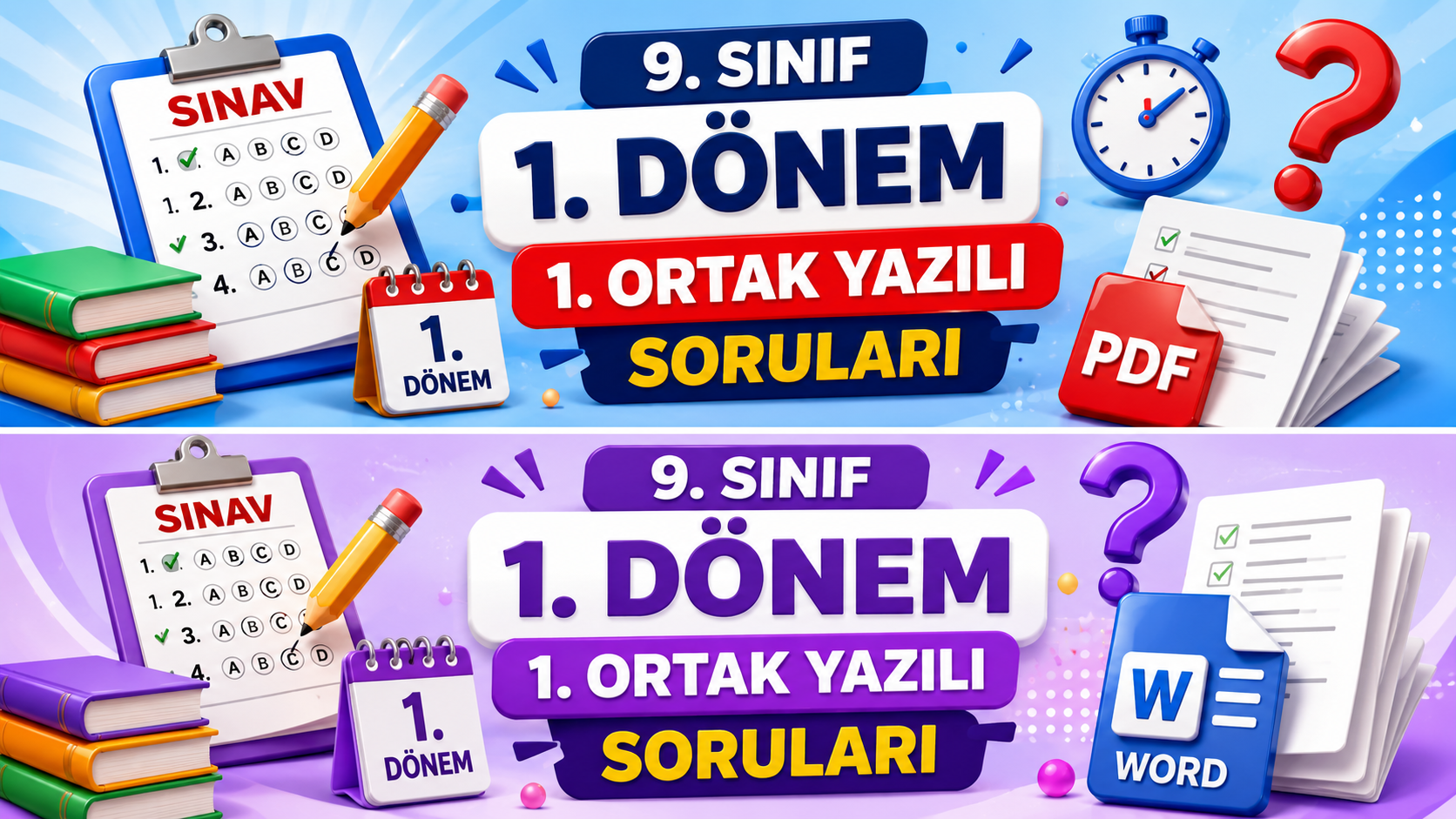 9 Sınıf 1. DÖNEM 1. YAZILI kapak görseli