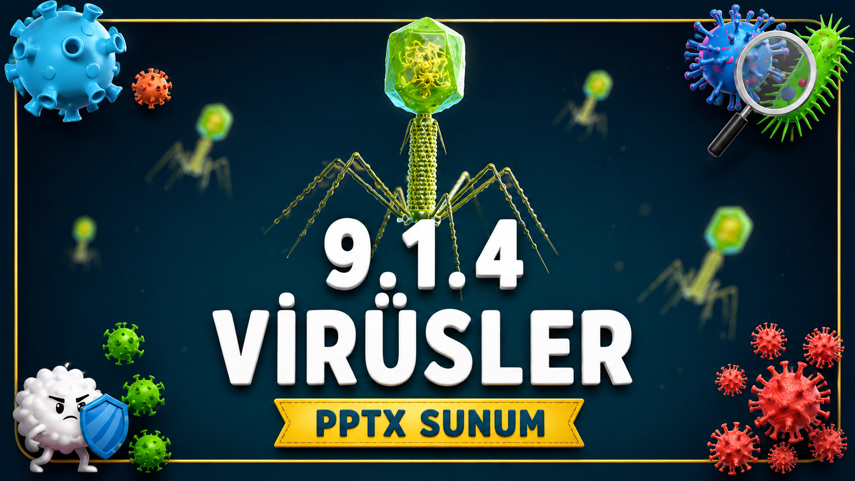 VİRÜSLER - PowerPoint Sunu kapak görseli